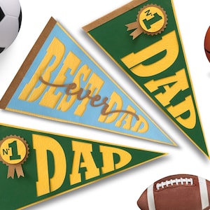 Wimpelkette zum Vatertag, Best Dad Ever SVG, Vatertagsbanner für Papas Partydekoration, DIY Geschenk für Papa, Name Banner, Wimpelkette SVG