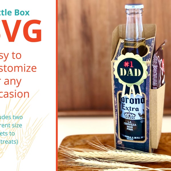 Beer box SVG. Perfect as a birthday gift for Dad SVG, Father's Day SVG or treat box. Includes a pocket as a candy holder. Add to cart!