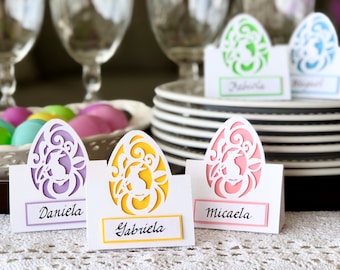 Easter place card SVG.  Decore your Easter table with these elegant and cute name tags. Click to learn more!
