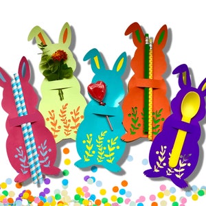 Porta-doces de coelho da Páscoa SVG. Ótimo para Páscoa, primavera, chás de bebê, festas e muito mais... Clique para aprender!