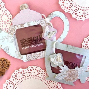 Tea bag holder SVG. Tea pot and Tea cup SVG. Perfect as a tea party favor, for breakfast trays, Mother's Day gifts and more. Click to learn!