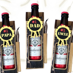 Custom Beer Box SVG gepersonaliseerde biercadeaudoos voor hem Cadeau-ideeën bierliefhebber Number One Dad SVG Beer Box-sjabloon Biercadeau voor vader Bier SVG