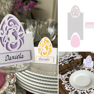 Easter place card SVG. Decore your Easter table with these elegant and cute name tags. Click to learn more image 8