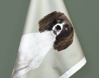 English Springer Spaniel Tea Towel, Springer Spaniel Homeware, Springer Spaniel, Country Interior, dog gift, spaniel present, working dog,