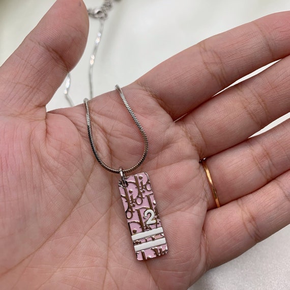Authentic vintage christian dior monogram pink nec