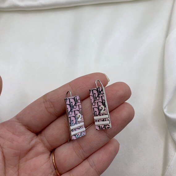 Authentic vintage Christian Dior monogram pink ear