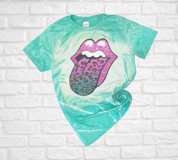 lips with leopard tongue shirt