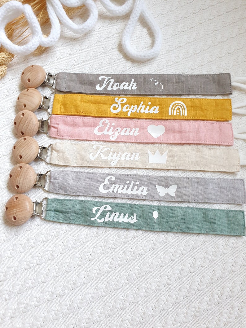 Schnullerband mit Name,Schnullerkette Personalisiert, Neugeborenen Geschenk Junge Mädchen, Babygeschenk Geburt Taufe Bild 8