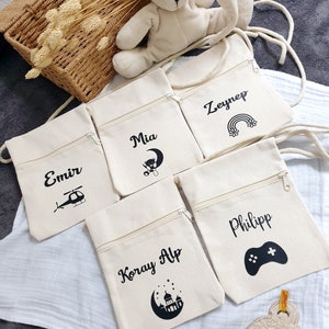 Brustbeutel Kinder personalisiert, Geldbeutel mit Name, Kindergartengeschenk, Einschulung