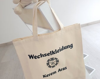 Geschenk für Kinder, Beginn der Kindergartenzeit, Hochwertige Baumwolltasche für den Kita-Alltag, Wechselkleidung Eingewöhnung Geschenk