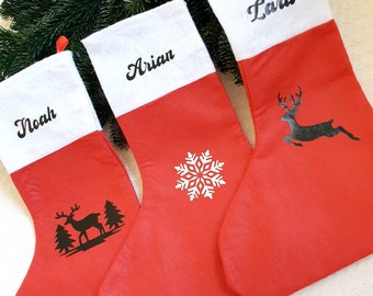 Nikolausstiefel mit Name personalisiert, Nikolausgeschenk,Nikolausstrumpf,Weihnachtsgeschenk Deko,Weihnachtsstrumpf,Socke,Wichtelgeschenk