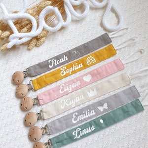 Schnullerband mit Name,Schnullerkette Personalisiert, Neugeborenen Geschenk Junge Mädchen, Babygeschenk Geburt Taufe Bild 10