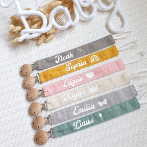 Schnullerband mit Name,Schnullerkette Personalisiert, Neugeborenen Geschenk Junge Mädchen, Babygeschenk Geburt Taufe Bild 3