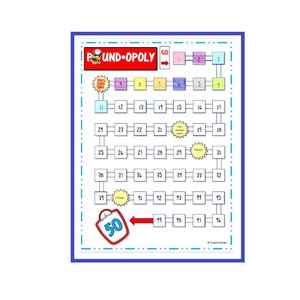Può includere: Un tabellone da gioco colorato con una freccia rossa che punta alla casella "GO". Il tabellone è intitolato "Pound-Opoly" e presenta un maiale di cartone animato con un cappello a cilindro. Il tabellone è diviso in caselle con numeri e immagini.
