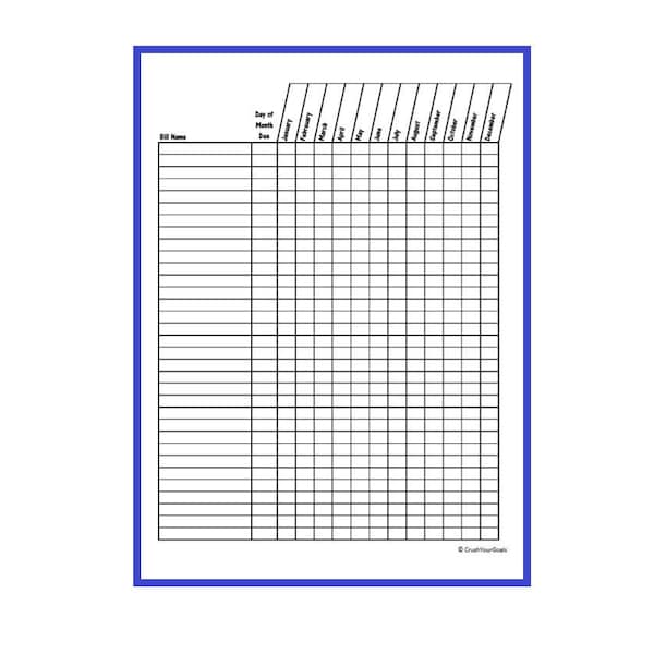 Bill Tracker Chart - 2 Page Set! Yearly and Monthly - Bill Planner, Payment Tracker, Budget, Track Bills,, Bill Payment, Organize