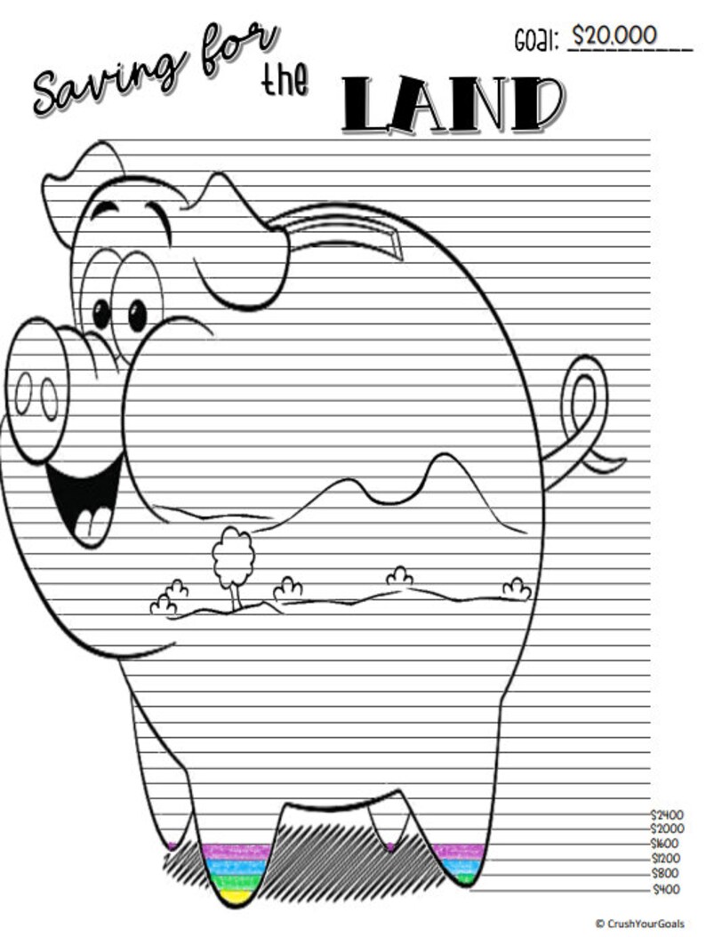 Land Down Payment Saving Chart Saving for Land Progress Etsy