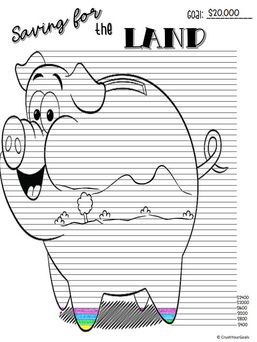 Land Down Payment Saving Chart Saving for Land Progress Etsy