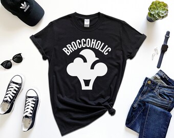 Broccoholic Shirt, Funny Broccoli Tee, Broccoli Food Shirt, Nutritionist shirt,Dietitian Shirt,Garden T Shirt,Vegan Tshirt,Powered by Plants