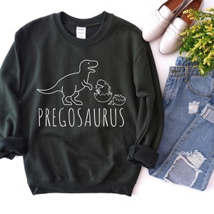 Pregosaurus Sweatshirt, Maternity Sweatshirt, Pregnancy Announcement T-Shirt, Pregnancy Reveal Dinosaur Shirt, Pregosaurus Reveal T-Shirt