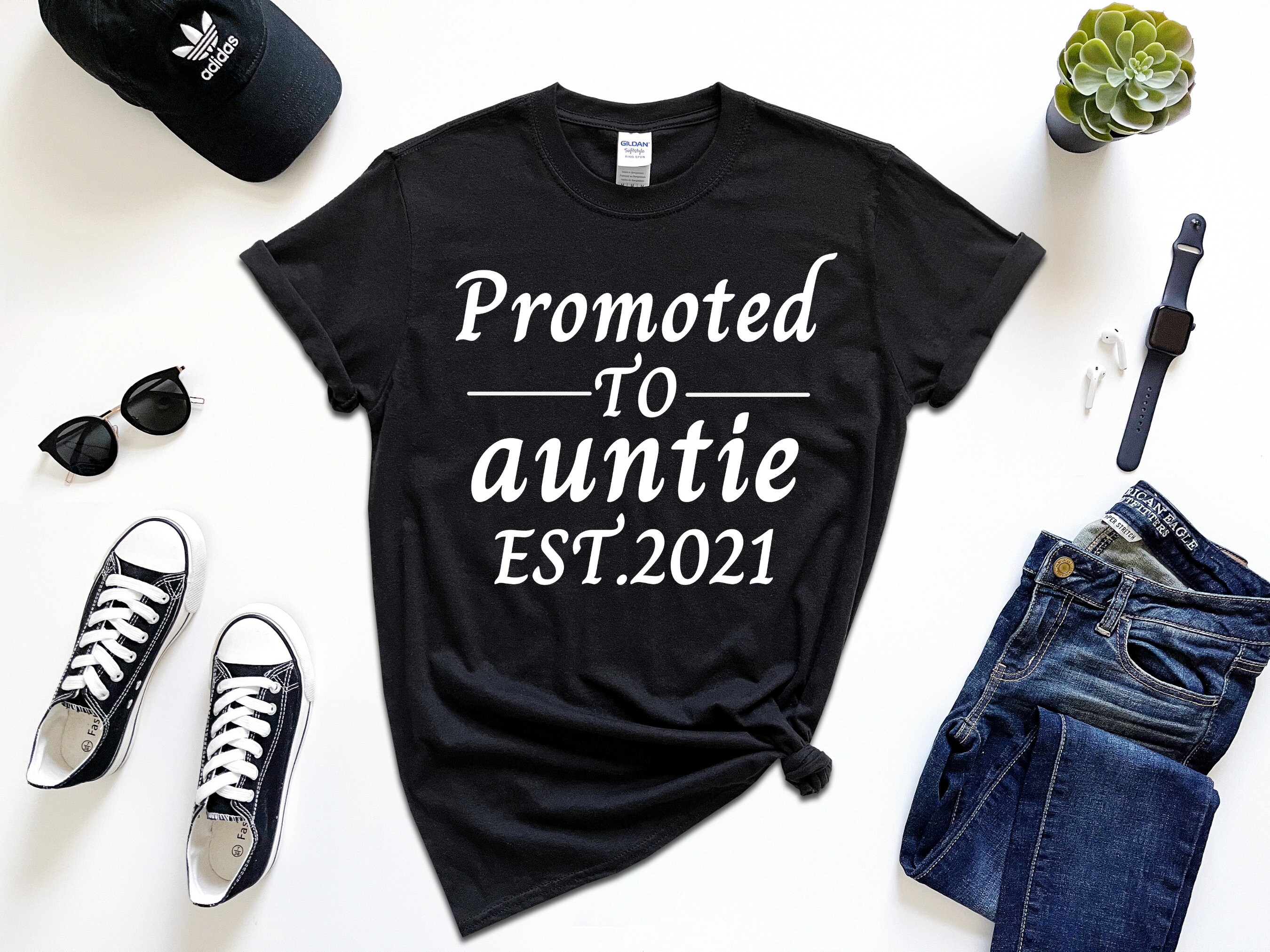 Personalized Promoted To Auntie Shirts Auntie Shirt Custom | Etsy