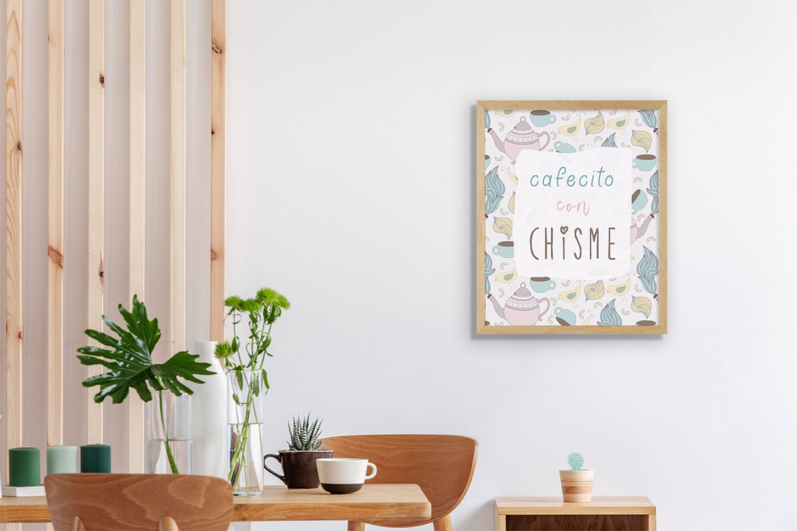 Printable Spanish Coffee Quote Digital Wall Art Dining Room Etsy