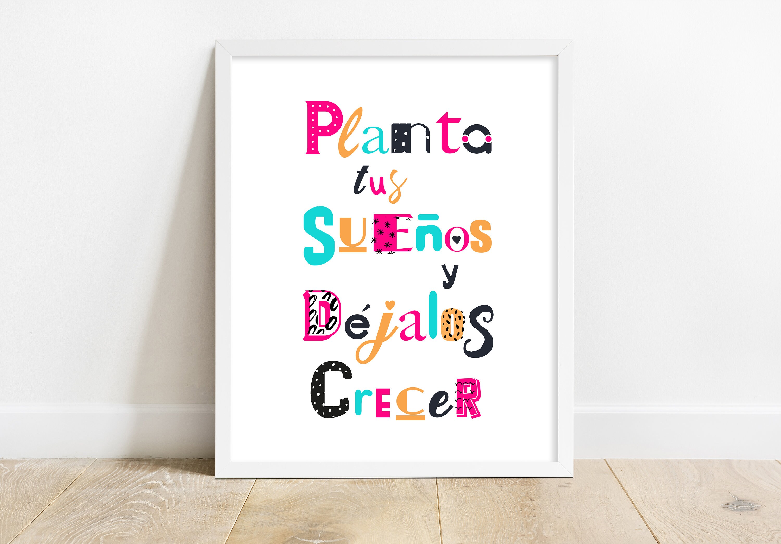 Printable Spanish Quote Digital Wall Art, Nursery Poster, Digital