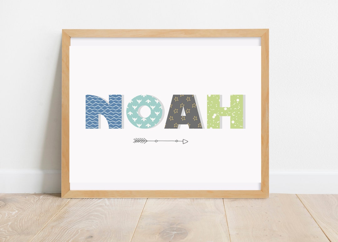 Printable Customizable BOY NAME Digital Wall Art Nursery - Etsy
