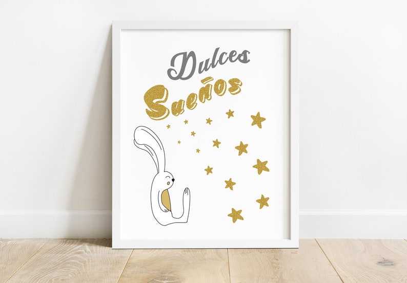 Printable Sweet Dreams Spanish Quote Digital Wall Art Poster Etsy