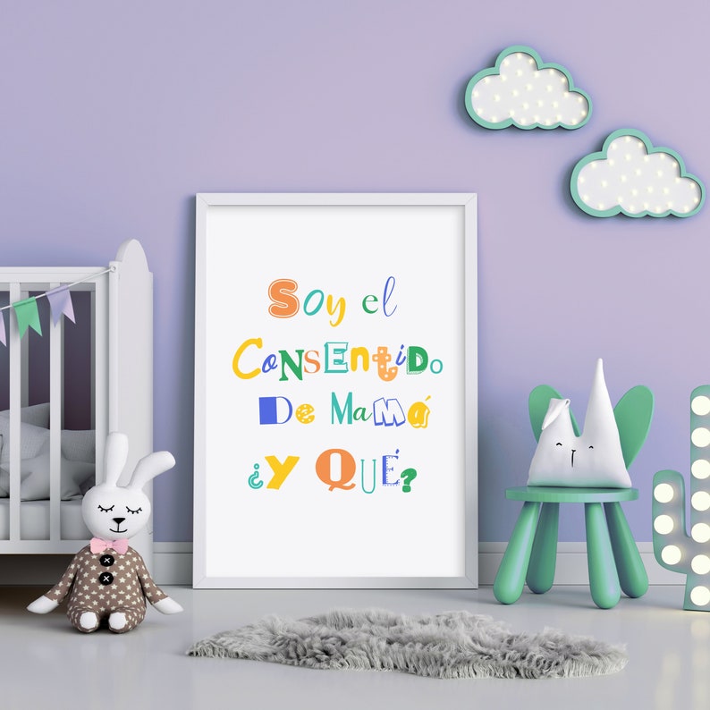 Printable Spanish Quote Digital Wall Art Spoiled Baby Quote Etsy