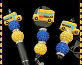 Stylo perlé autobus scolaire
