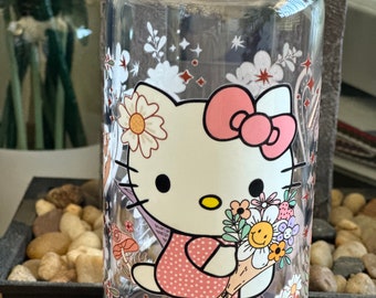 Tasse en verre beige Kitty de 16 oz