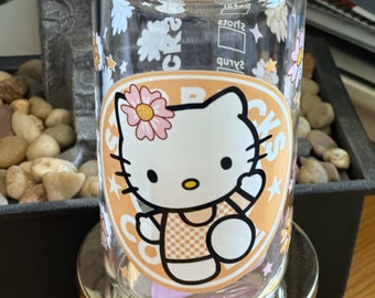 HK Flores 16 Oz Glass Cup