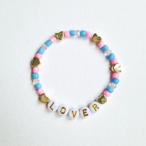 Taylor Swift Inspired Lover Heishi Clay Bracelet, Taylor Swift Inspired  Lover Album Letter Clay Bead Bracelet, Heishi Beads Letter Bracelet, 