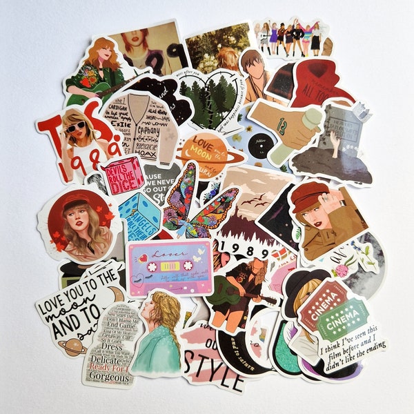 Taylor Swift Stickers Folklore Lover 1989 Reputation Red Evermore Eras 10, 25, 50 Pack