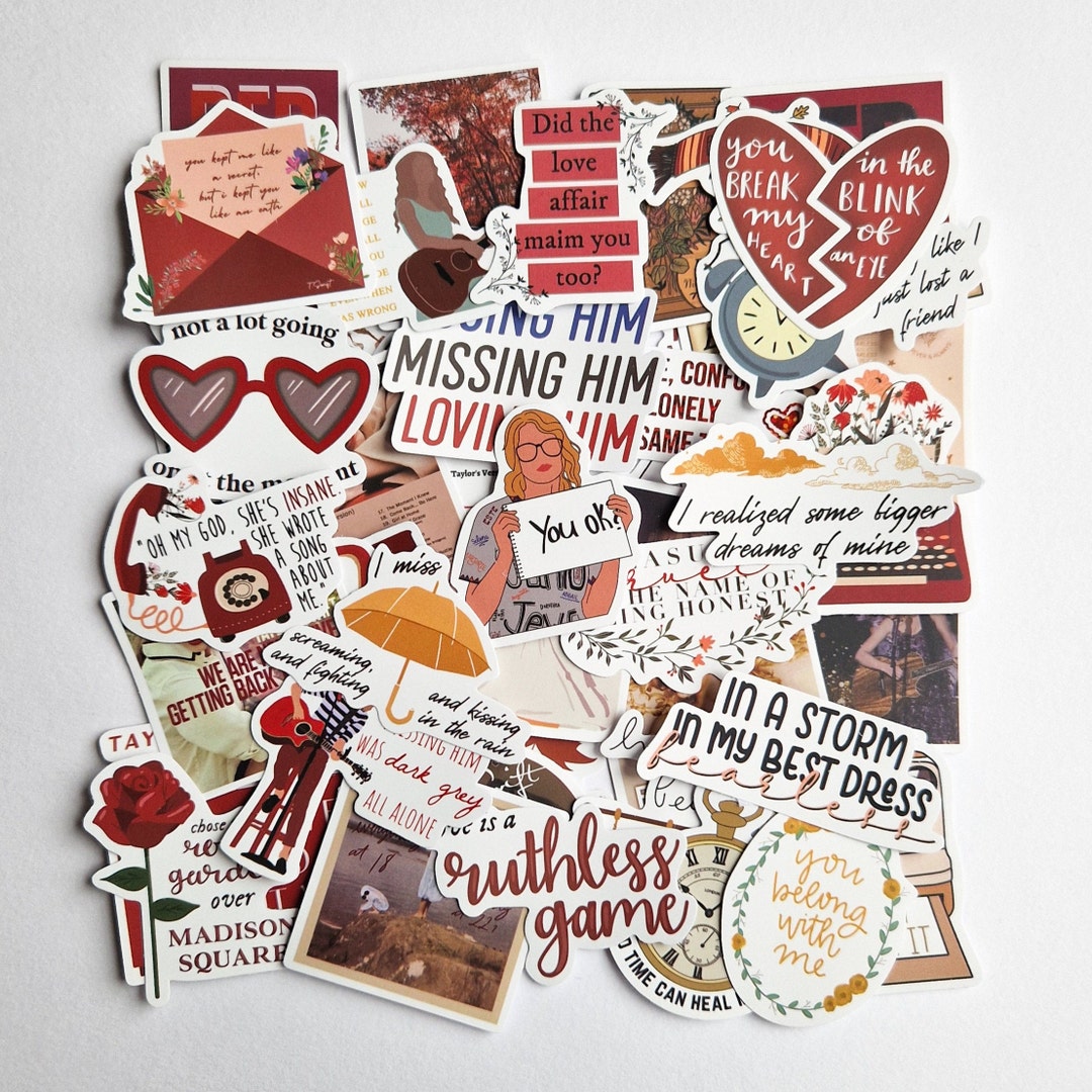 Stickers Inspired by Taylor Red Fearless Eras 10, 25 or 50 Pack - Etsy