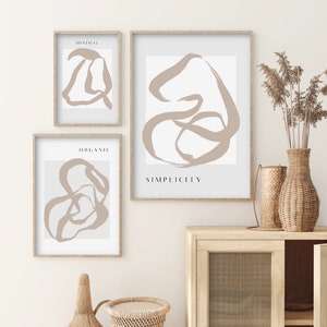 Neutral Wall Art Set of 3 Prints Printable Abstract Painting - Etsy