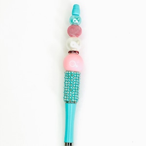 Elegant Baby Blue and Pink Bling Pen