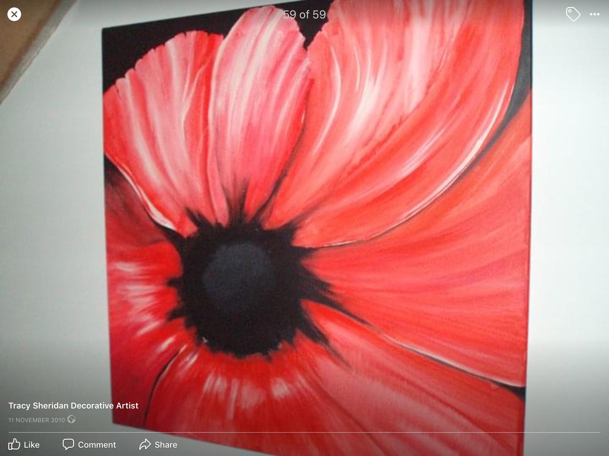 Beautiful White flower painting in acrylic with delicate Etsy