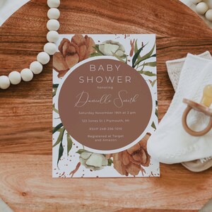 Terracotta Baby Shower Invite, Boho Baby Shower Invitation Neutral, Desert Baby Shower Invite, Tropical Baby Shower Invitation Download