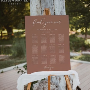 Terracotta Seating Chart, Boho Wedding Seating Chart Template, Desert Wedding Welcome Sign, Seating Plan Template Wedding, Wedding Sign