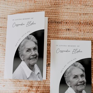 In Loving Memory Funeral Program Template Canva, Editable Memorial Template for Woman, Celebration of Life Funeral Program