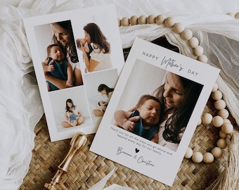 Printable Mother's Day Card Template, Photo Card for Mom (Digital Download)