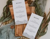 Mountain Wedding Menu Card Template, Wedding Dinner Menu Template, Spring Wedding Menu, Printable Menu Cards, Editable Menu for Wedding