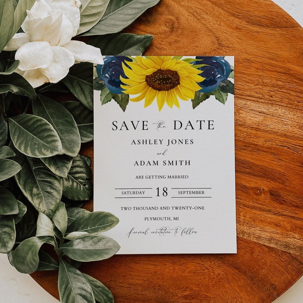 Sunflower Save the Date - Etsy