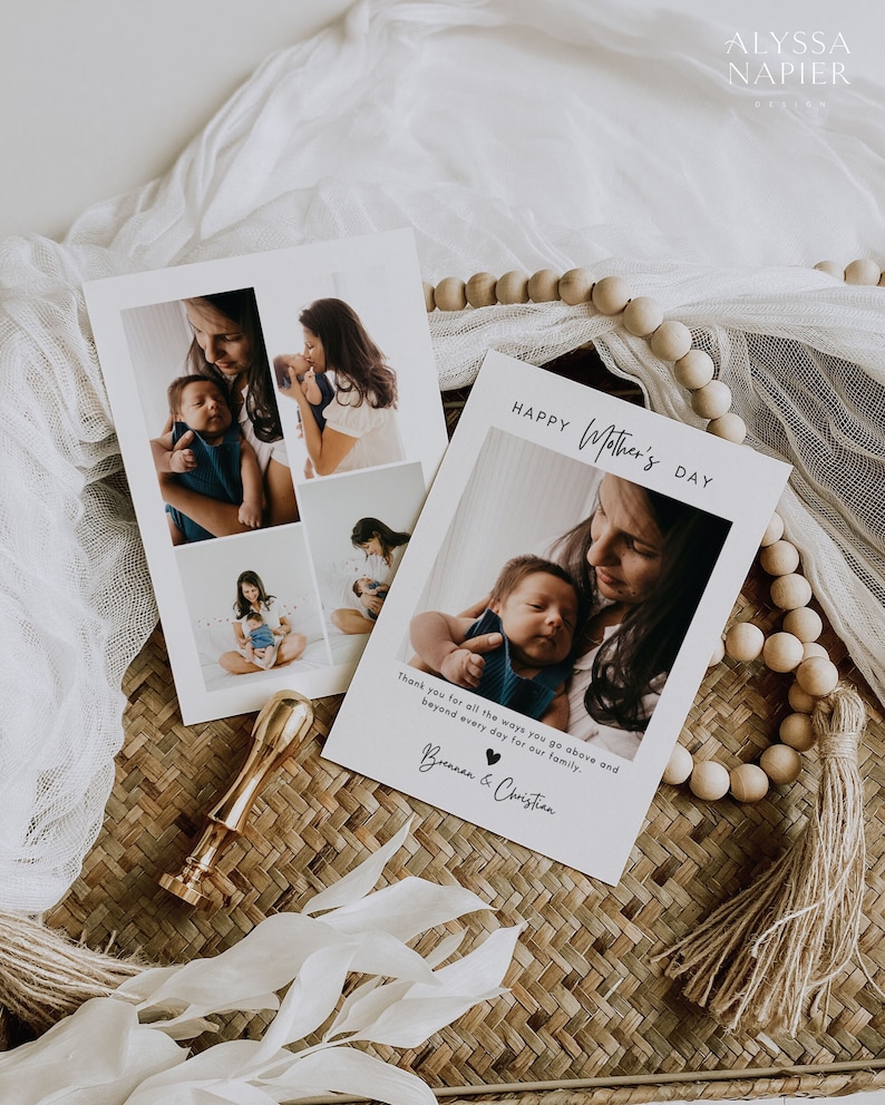 Printable Mother's Day Card Template, Photo Card for Mom (Digital Download) image 1