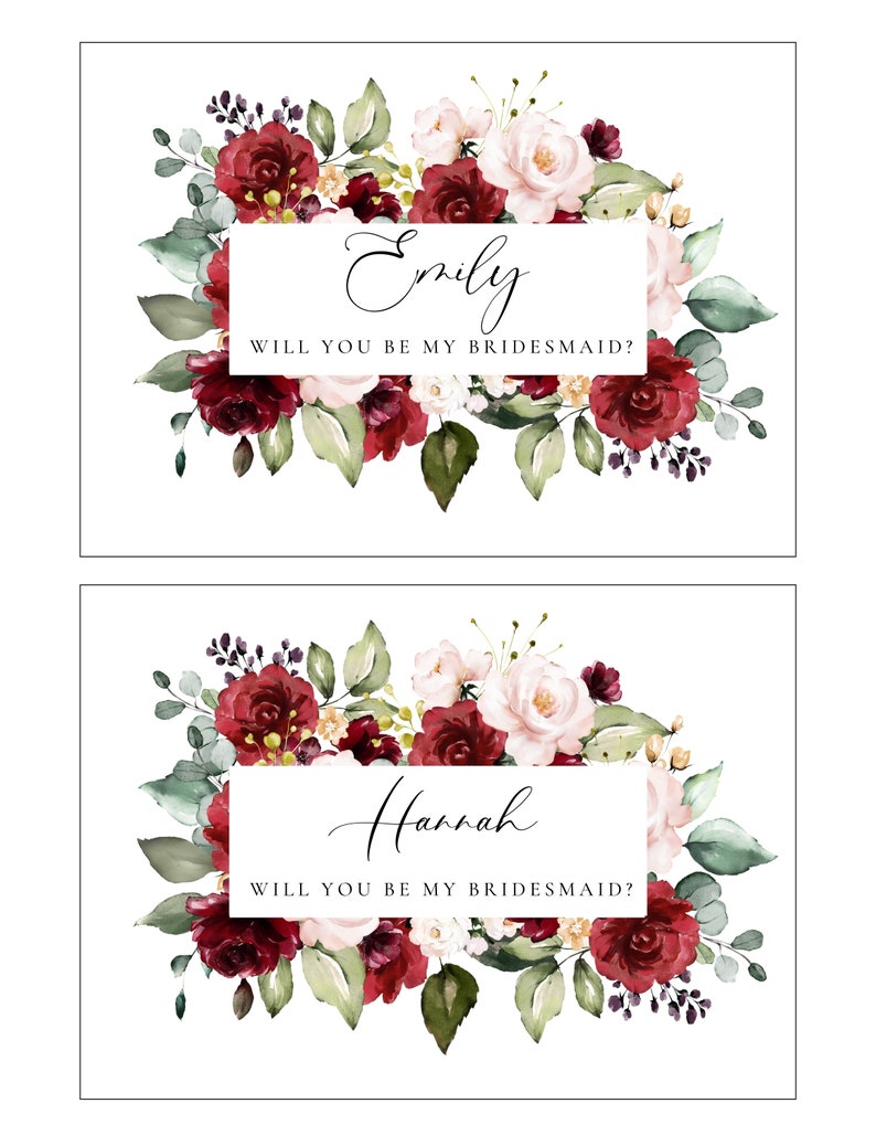 Printable Bridesmaid Proposal Card Personalized Bridesmaid | Etsy