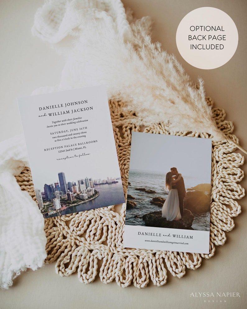 Florida Wedding Invitation Template Miami Wedding Invitation Etsy