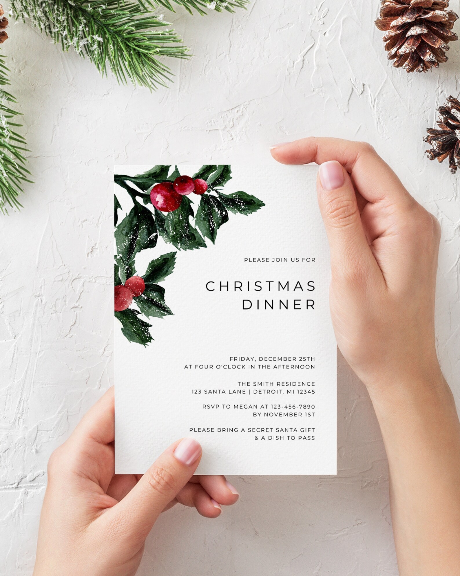 Christmas Party Invitation Christmas Dinner Holiday Party  Etsy