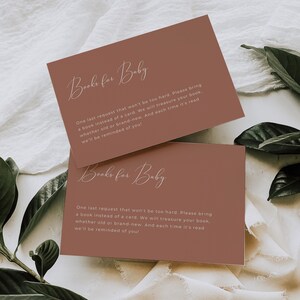Boho Baby Shower Invite Bundle, Rust Orange Invitation Digital Download, Canva Baby Shower Invitation Template, Books for Baby image 3