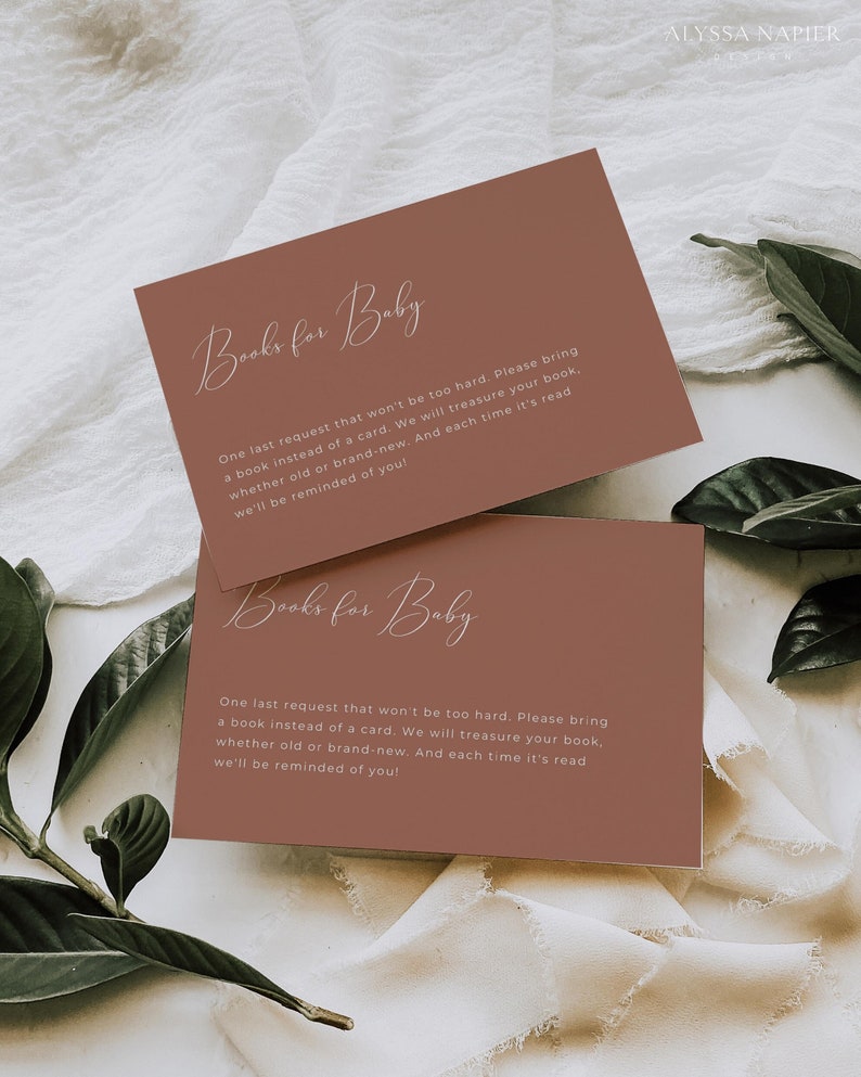 Boho Baby Shower Invite Bundle, Rust Orange Invitation Digital Download, Canva Baby Shower Invitation Template, Books for Baby image 3